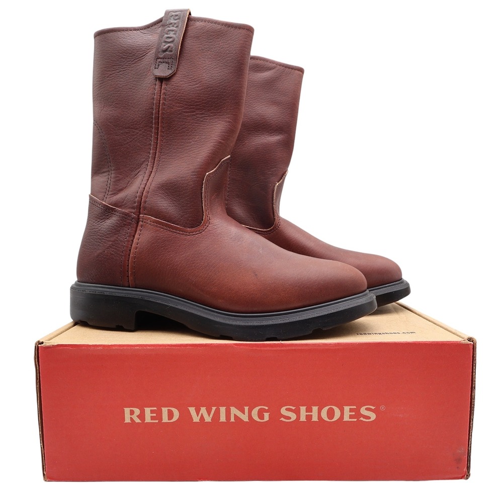 Red Wing 1132 Pecos Boots Mens 8 E Brown Leather Pull On Work Made In USA NIB